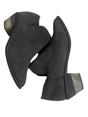 KDB Black Suede Low Heel Ankle Booties 8